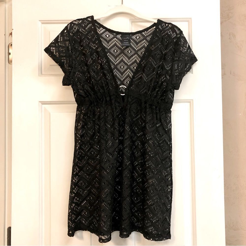 Catalina Women’s Black Lace Swimsuit Coverup Dress Size Small (4-6)